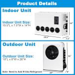 DC 12V RV Air Conditioner, 12000 BTU Truck Camper Rooftop A/C Unit, Fast Cooling, Universal Electric Automotive AC for Motorhome, Van, Tractor, Bus, White