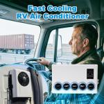 DC 12V RV Air Conditioner, 12000 BTU Truck Camper Rooftop A/C Unit, Fast Cooling, Universal Electric Automotive AC for Motorhome, Van, Tractor, Bus, White