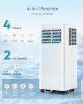 EUHOMY Portable Air Conditioners 10,000 BTU, 4-in-1 Air Conditioner Portable Up to 450 Sq.Ft. with Cool, Fan, Dehumidifier, Sleep, Portable AC Unit with LED Remote & 24H Timer, Installation Kits