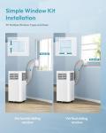 EUHOMY Portable Air Conditioners 10,000 BTU, 4-in-1 Air Conditioner Portable Up to 450 Sq.Ft. with Cool, Fan, Dehumidifier, Sleep, Portable AC Unit with LED Remote & 24H Timer, Installation Kits