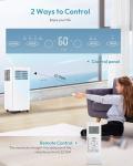 EUHOMY Portable Air Conditioners 10,000 BTU, 4-in-1 Air Conditioner Portable Up to 450 Sq.Ft. with Cool, Fan, Dehumidifier, Sleep, Portable AC Unit with LED Remote & 24H Timer, Installation Kits