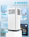 EUHOMY Portable Air Conditioners 10,000 BTU, 4-in-1 Air Conditioner Portable Up to 450 Sq.Ft. with Cool, Fan, Dehumidifier, Sleep, Portable AC Unit with LED Remote & 24H Timer, Installation Kits