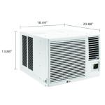 LG 7,500 BTU Window Air Conditioner with Supplemental Heat, Cools 320 Sq.Ft. (16' x 20' Room Size), Electronic Controls with Remote, 2 Cooling, Heating & Fan Speeds, Slide In-Out Chassis, 115V