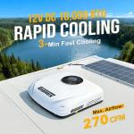 Gidrox 10000 BTU 12V DC RV Air Conditioner - Battery Powered, Low Power Consumption, Ultra Quiet & Fast Cooling Rooftop AC Unit with APP Remote for Camper Van and Truck (Cooling Only)