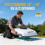 Gidrox 10000 BTU 12V DC RV Air Conditioner - Battery Powered, Low Power Consumption, Ultra Quiet & Fast Cooling Rooftop AC Unit with APP Remote for Camper Van and Truck (Cooling Only)