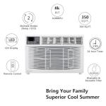 ROVSUN 8000 BTU Air Conditioner Window Unit, 3-in-1 Window AC Unit Cooler, Dehumidifier & Fan with Timer, Remote Control & Installation Kit, Cooling Rooms up to 350 Sq. Ft, 115V/60Hz