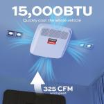 FOGATTI RV AC Unit 15000 BTU Non-Ducted Roof top Air Conditioner 115V(AC) for Camper including Air Distribution Box and InstaCool Series Black