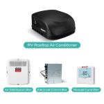 FOGATTI RV AC Unit 15000 BTU Non-Ducted Roof top Air Conditioner 115V(AC) for Camper including Air Distribution Box and InstaCool Series Black