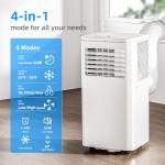 Antarctic Star 10000 BTU Portable Air Conditioner, 4-in-1 AC Unit with Cooling, Dehumidifier & Fan Modes, Sleep Mode, 24H Timer & Remote Control, Moving Wheels & Window Installation Kit