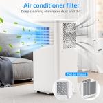 Antarctic Star 10000 BTU Portable Air Conditioner, 4-in-1 AC Unit with Cooling, Dehumidifier & Fan Modes, Sleep Mode, 24H Timer & Remote Control, Moving Wheels & Window Installation Kit
