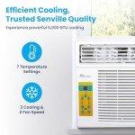 Senville 6,000 BTU Window Air Conditioner, Cools Up to 250 Sq. Ft., Easy to Use, Washable Filter