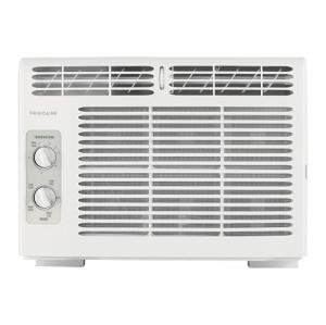 Frigidaire 5,000 BTU Window-Mounted Air Conditioner, Cools Up to 150 Sq. Ft., Quiet Operation, Effortless Temperature Control, 2 Fan Speeds, Auto Restart, White