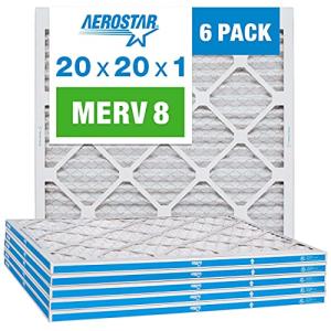 Aerostar MERV 8 Pleated HVAC Filters - 6 Count