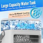 Portable Air Conditioners, Chiller Well Instant Cooling Quiet 3 Speeds Personal Air Cooler with Timer, 450ml Rechargeable Mini Air Conditioner, Portable AC Unit for Office Desk Bedroom Tent Car RV