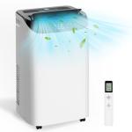 12,000 BTU Portable Air Conditioner Cools Up to 500 Sq.Ft, 3-IN-1 Energy Efficient Portable AC Unit with Remote Control & Installation Kits for Large Room, Campervan, Office, Temporary Space