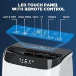 12,000 BTU Portable Air Conditioner Cools Up to 500 Sq.Ft, 3-IN-1 Energy Efficient Portable AC Unit with Remote Control & Installation Kits for Large Room, Campervan, Office, Temporary Space