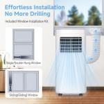 8500 BTU Portable Air Conditioners with Dehumidifier & Fan - 3-in-1 Cooling Unit for Rooms up to 450 Sq.Ft, Remote Control, Sleep Mode & Easy Installation Kit, Ideal for Studios/Offices/Home Use
