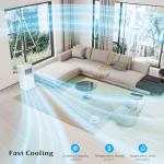 ROVSUN WiFi Enabled Smart 8000 BTU Portable Air Conditioner with Remote & APP Control, 3-in-1 Cooler, Dehumidifier & Fan, Powerful Room Mobile AC Unit with Rolling Wheels & Easy Installation Kit