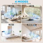 Humhold 12000 BTU Portable Air Conditioners with Remote Control, 3-in-1 Free Standing Cooling AC Unit with Fan & Dehumidifier, Cools Room up to 500 sq.ft, Smart/Sleep Mode,Auto Swing