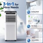 Portable Air Conditioners, 10000 BTU Portable AC up to 450 Sq.Ft, 3 in 1 AC Unit with Cool, Dehumidifier & Fan Modes, Remote Control & 24H Timer, AC Unit for Bedrooms, Living Rooms & Apartments