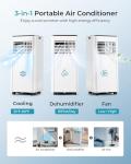 EUHOMY 10,000 BTU Portable Air Conditioners Up to 450 sq.ft, 3-1 Standing Smart Cooling AC with Remote, Dehumidifier, Fan, Air Conditioner Cools Room, 3 Modes, 24-hour timer, LED Display, Bedroom