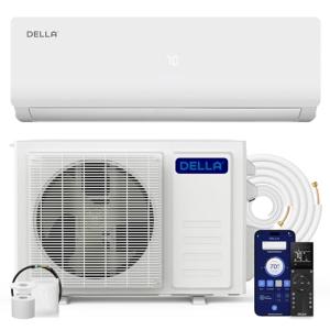 DELLA Vario Series 12000 BTU Mini Split Air Conditioner Work with Alexa with 1 Ton Pre-Charged Heat Pump Ductless Inverter System, 19 SEER2, Cools Up to 550 Sq. Ft,16.4ft installation kit included