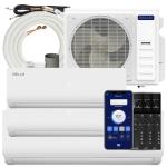 Della 35K BTU ODU 19 SEER2, Tri 3 Zone 9K 12K 18K BTU 208-230V Cools Up to 1950 Sq.Ft, Works with Alexa, Wifi Energy Efficient Multi Zone Mini Split Air Conditioner Pre-Charged Heat Pump Full Set