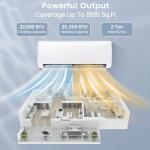 24K Btu Mini Split AC/Heating System, 21SEER2 Wall-mounted Air Conditioner Heat Pump, App Control & Works w/Alexa, Cool up to 1500 sq.ft