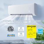 24K Btu Mini Split AC/Heating System, 21SEER2 Wall-mounted Air Conditioner Heat Pump, App Control & Works w/Alexa, Cool up to 1500 sq.ft