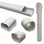 DuctlessAire Paintable Mini Split Line Set Cover Kit - Lineset Cover for Ductless Mini Split Air Conditioner Unit - Outdoor Cable Covers - Wall Cap, Hide-A-Line, Coupler & End Cap (White, 3" x 7.5 Ft)