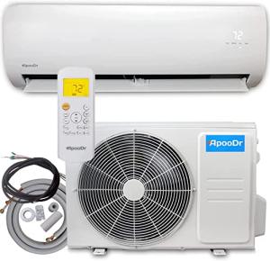 ApooDr 18000 BTU Mini Split Air Conditioner Ductless Inverter System 18.3 SEER2 with Heat Pump 220V 1.5 Ton,with Installation Kit