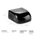 Dometic Brisk II Rooftop Air Conditioner - Standard Profile AC with Efficient Cool Air Output -11K BTU Unit with Quiet Blower for RV, Van, and Camper (Brisk Black 11K)