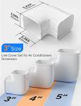 Toutgood 3'' 90° Flat Elbow, Level Bend Cover Line Set Cover Kit Accessories for Ductless Air Conditioners and Heat Pumps, PVC Decorative Upgraded UV-Proof Strong& Durable