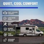 Aspligo DC 12V rv rooftop air conditioner ultra-thin Electric Parking air conditioning Fit for Motorhome Camper van truck excavator off-road vehicle SUV Bus 7000BTU New energy