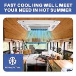 Aspligo DC 12V rv rooftop air conditioner ultra-thin Electric Parking air conditioning Fit for Motorhome Camper van truck excavator off-road vehicle SUV Bus 7000BTU New energy
