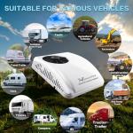 12V RV Air Conditioner 8530 BTU Non-Ducted, 45dB 2-in-1 RV Rooftop Air Conditioner for Heater and Cooling, Easy-to-install 12V RV DC Unit for RVs, Camper and Trucks, Etc. (12, Volts (DC))