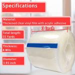 Birllaid Transparent Window Weather Sealing Tape, 3 Inch x 55 Yards, Window AC Insulation Air Conditioner Sealing Tape, No Residue, Clear