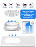 Portable Air Conditioner Window Vent Kit with 80" Length, 5.9" Diameter Exhaust Hose, 13Pcs Universal PVC AC Window Slide Seal with 4 Panel(17" to 63") for Horizontal&Vertical