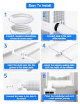 Portable Air Conditioner Window Vent Kit with 80" Length, 5.9" Diameter Exhaust Hose, 13Pcs Universal PVC AC Window Slide Seal with 4 Panel(17" to 63") for Horizontal&Vertical