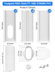Portable Air Conditioner Window Vent Kit with 80" Length, 5.9" Diameter Exhaust Hose, 13Pcs Universal PVC AC Window Slide Seal with 4 Panel(17" to 63") for Horizontal&Vertical