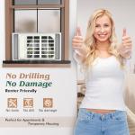 Marudina Upgraded No-Drill Window AC Bracket, Adjustable Window Air Conditioner Support for Single/Double Hung Windows, Heavy-Duty Holds 250lbs,Easy Installation, Rustproof Aluminum, Renter Friendly