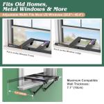 Marudina Upgraded No-Drill Window AC Bracket, Adjustable Window Air Conditioner Support for Single/Double Hung Windows, Heavy-Duty Holds 250lbs,Easy Installation, Rustproof Aluminum, Renter Friendly