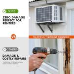 Marudina Upgraded No-Drill Window AC Bracket, Adjustable Window Air Conditioner Support for Single/Double Hung Windows, Heavy-Duty Holds 250lbs,Easy Installation, Rustproof Aluminum, Renter Friendly