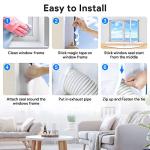 Gruntbear Portable Air Conditioner Window Seal Kit, 400CM (157'') AC Casement , Hot Air Stop Air Exchange Guards with Zip and Adhesive Fastener Works with Tumble Dryer, Keep House Cool