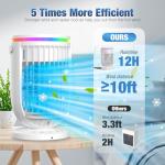 JYew AI Portable Air Conditioners Fan with 120° Rotating Function,Evaporative Mini Room Air Conditioners,Portable AC Unit Air Cooler with 4 in 1 Humidifier Fan Conditioner, AC Portable for Room Office