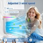 AC Portable for Room Office,AI Portable Air Conditioners Fan with 120° Rotating Function,JYew Evaporative Mini Room Air Conditioners,Portable AC Unit Air Cooler with 4 in 1 Humidifier Fan Conditioner