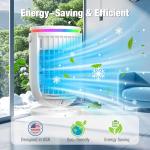 AC Portable for Room Office,AI Portable Air Conditioners Fan with 120° Rotating Function,JYew Evaporative Mini Room Air Conditioners,Portable AC Unit Air Cooler with 4 in 1 Humidifier Fan Conditioner