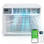 ROVSUN Smart 10000 BTU Window Air Conditioner with WiFi, Energy Saving Window AC Unit with Remote & App Control, Timer Function & Easy Install Kit, for Rooms up to 450 Square Feet, 115V/60Hz, White