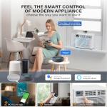 ROVSUN Smart 10000 BTU Window Air Conditioner with WiFi, Energy Saving Window AC Unit with Remote & App Control, Timer Function & Easy Install Kit, for Rooms up to 450 Square Feet, 115V/60Hz, White