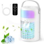 Portable Air Conditioners,air conditioner, 3-Speed Fan, 2-Speed Cold Fog,4 in 1 Humidifier, Air Conditioner,Fan,2 Atomising Nozzle, 7-Colour Led Light, Large Capacity 1500ml,Remote Control